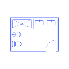 Layouts Bathrooms Primary Shower Bidet 2 Wall Vinyl Cutting Svg File, Free Vectors File